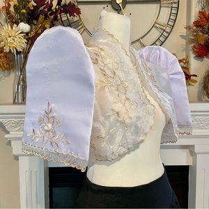 White Terno Sleeve Filipiniana Bolero 🖤